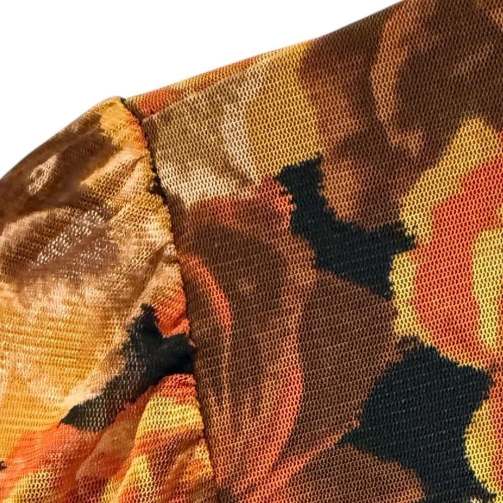Jane + Delancey Floral Print Mock Turtleneck Mesh Long Sleeve Fall Size Small - Picture 2 of 11
